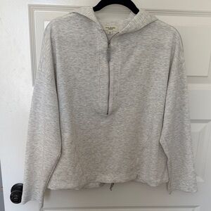 Max Studio Light Gray Half-Zip Top